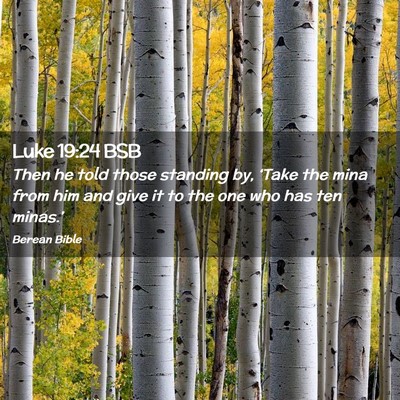 Picture 02 - Luke 19:24 BSB - Then he told those standing by, ‘Take the mina - Bible Verse Picture
