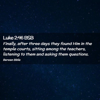 Picture 02 - Luke 2:46 BSB - Finally, after three days they found Him in the - Bible Verse Picture