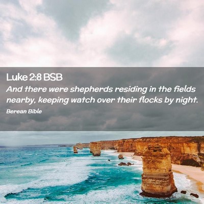 Picture 02 - Luke 2:8 BSB - And there were shepherds residing in the fields - Bible Verse Picture