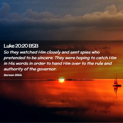 Picture 02 - Luke 20:20 BSB - So they watched Him closely and sent spies who - Bible Verse Picture