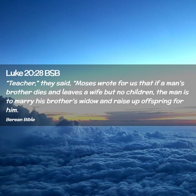 Picture 02 - Luke 20:28 BSB - “Teacher,” they said, “Moses wrote for us - Bible Verse Picture