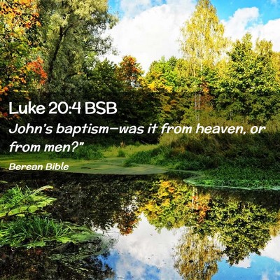Picture 02 - Luke 20:4 BSB - John’s baptism—was it from heaven, or from - Bible Verse Picture