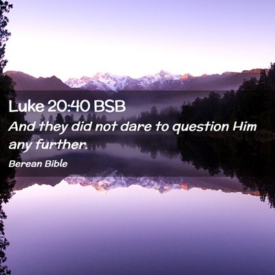 Picture 02 - Luke 20:40 BSB - And they did not dare to question Him any - Bible Verse Picture