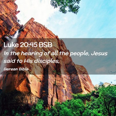Picture 02 - Luke 20:45 BSB - In the hearing of all the people, Jesus said to - Bible Verse Picture