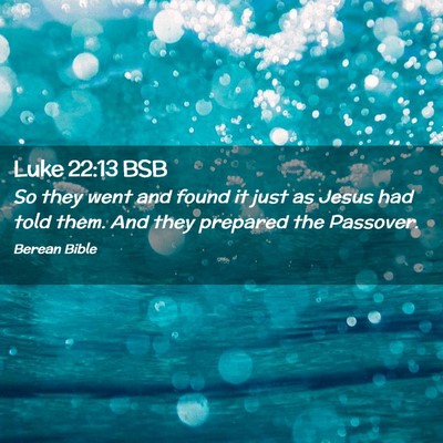 Picture 02 - Luke 22:13 BSB - So they went and found it just as Jesus had told - Bible Verse Picture
