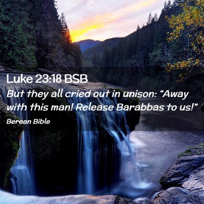 Picture 02 - Luke 23:18 BSB - But they all cried out in unison: “Away with - Bible Verse Picture
