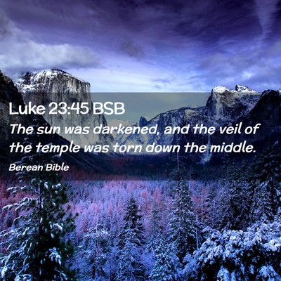 Picture 02 - Luke 23:45 BSB - The sun was darkened, and the veil of the temple - Bible Verse Picture