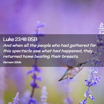 Picture 02 - Luke 23:48 BSB - And when all the people who had gathered for this - Bible Verse Picture