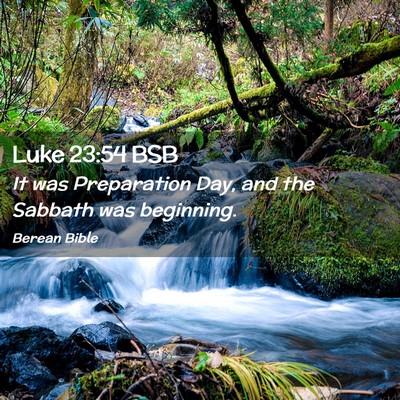 Picture 02 - Luke 23:54 BSB - It was Preparation Day, and the Sabbath was - Bible Verse Picture