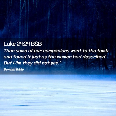Picture 02 - Luke 24:24 BSB - Then some of our companions went to the tomb and - Bible Verse Picture