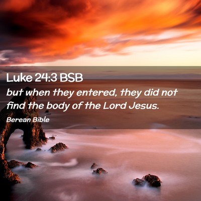 Picture 02 - Luke 24:3 BSB - but when they entered, they did not find the body - Bible Verse Picture