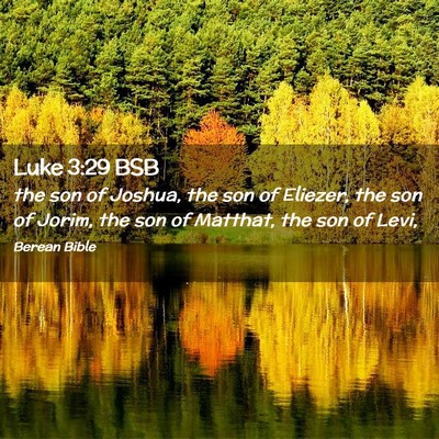 Picture 02 - Luke 3:29 BSB - the son of Joshua, the son of Eliezer, the son of - Bible Verse Picture