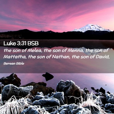 Picture 02 - Luke 3:31 BSB - the son of Melea, the son of Menna, the son of - Bible Verse Picture