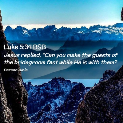 Picture 02 - Luke 5:34 BSB - Jesus replied, “Can you make the guests of the - Bible Verse Picture