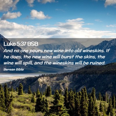 Picture 02 - Luke 5:37 BSB - And no one pours new wine into old wineskins. If - Bible Verse Picture
