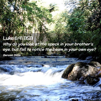 Picture 02 - Luke 6:41 BSB - Why do you look at the speck in your brother’s - Bible Verse Picture