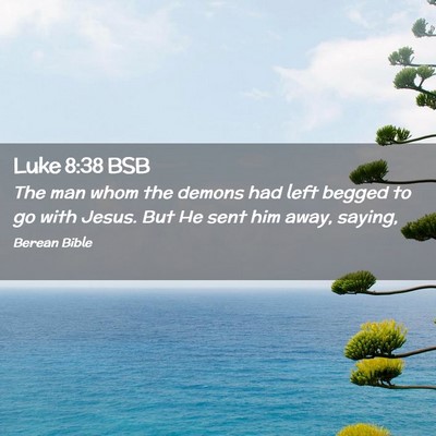 Picture 02 - Luke 8:38 BSB - The man whom the demons had left begged to go - Bible Verse Picture