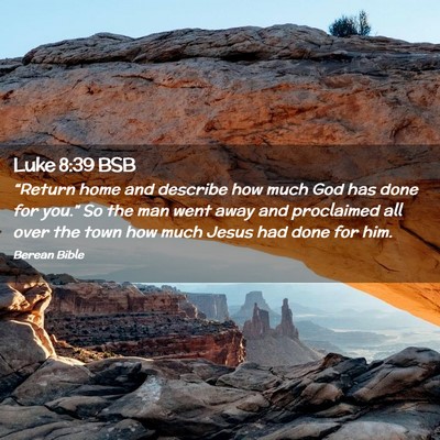 Picture 02 - Luke 8:39 BSB - “Return home and describe how much God has done - Bible Verse Picture