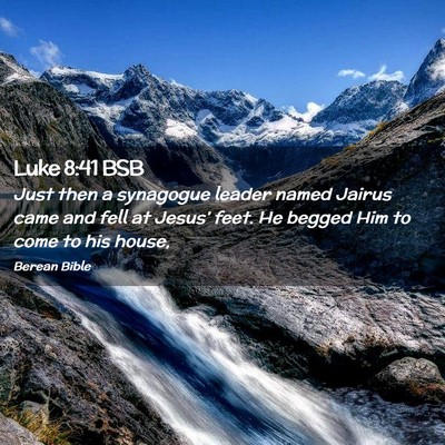 Picture 02 - Luke 8:41 BSB - Just then a synagogue leader named Jairus came - Bible Verse Picture