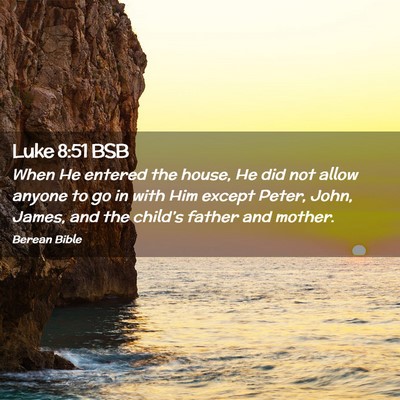 Picture 02 - Luke 8:51 BSB - When He entered the house, He did not allow - Bible Verse Picture