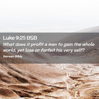 Picture 02 - Luke 9:25 BSB - What does it profit a man to gain the whole - Bible Verse Picture