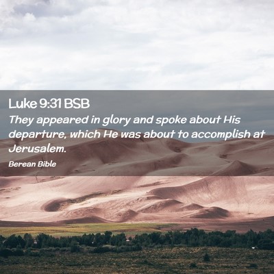 Picture 02 - Luke 9:31 BSB - They appeared in glory and spoke about His - Bible Verse Picture