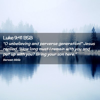 Picture 02 - Luke 9:41 BSB - “O unbelieving and perverse generation!” - Bible Verse Picture
