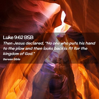 Picture 02 - Luke 9:62 BSB - Then Jesus declared, “No one who puts his hand - Bible Verse Picture