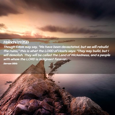 Picture 02 - Malachi 1:4 BSB - Though Edom may say, “We have been devastated, - Bible Verse Picture