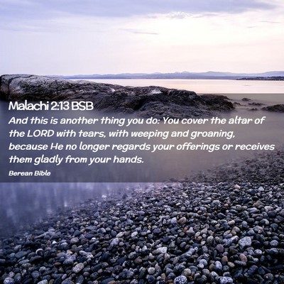 Picture 02 - Malachi 2:13 BSB - And this is another thing you do: You cover the - Bible Verse Picture