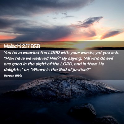 Picture 02 - Malachi 2:17 BSB - You have wearied the LORD with your words; yet - Bible Verse Picture