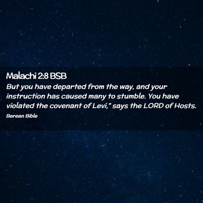 Picture 02 - Malachi 2:8 BSB - But you have departed from the way, and your - Bible Verse Picture