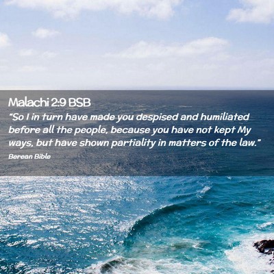 Picture 02 - Malachi 2:9 BSB - “So I in turn have made you despised and - Bible Verse Picture