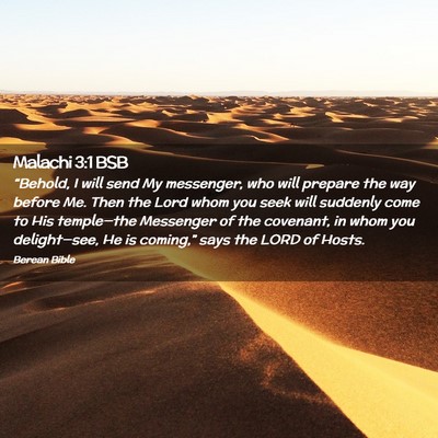 Picture 02 - Malachi 3:1 BSB - “Behold, I will send My messenger, who will - Bible Verse Picture