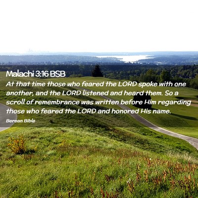 Picture 02 - Malachi 3:16 BSB - At that time those who feared the LORD spoke with - Bible Verse Picture