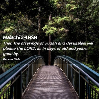 Picture 02 - Malachi 3:4 BSB - Then the offerings of Judah and Jerusalem will - Bible Verse Picture