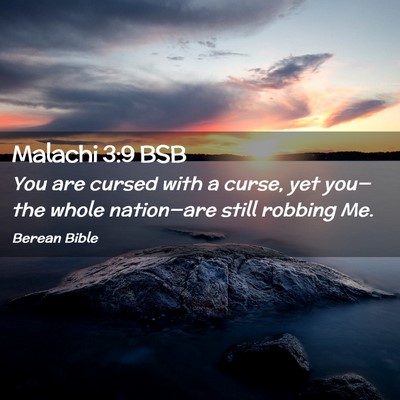 Picture 02 - Malachi 3:9 BSB - You are cursed with a curse, yet you—the whole - Bible Verse Picture