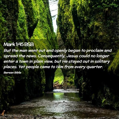 Picture 02 - Mark 1:45 BSB - But the man went out and openly began to proclaim - Bible Verse Picture