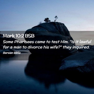 Picture 02 - Mark 10:2 BSB - Some Pharisees came to test Him. “Is it lawful - Bible Verse Picture