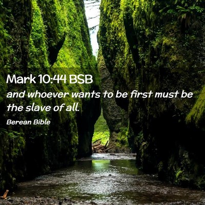 Picture 02 - Mark 10:44 BSB - and whoever wants to be first must be the slave - Bible Verse Picture