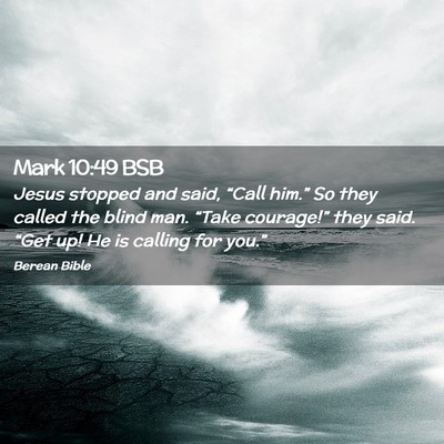 Picture 02 - Mark 10:49 BSB - Jesus stopped and said, “Call him.” So they - Bible Verse Picture