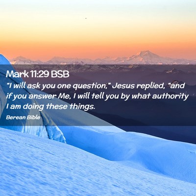 Picture 02 - Mark 11:29 BSB - “I will ask you one question,” Jesus replied, - Bible Verse Picture