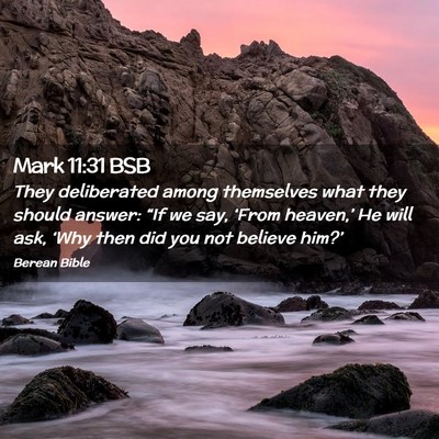 Picture 02 - Mark 11:31 BSB - They deliberated among themselves what they - Bible Verse Picture