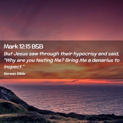 Picture 02 - Mark 12:15 BSB - But Jesus saw through their hypocrisy and said, - Bible Verse Picture