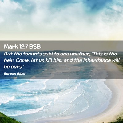 Picture 02 - Mark 12:7 BSB - But the tenants said to one another, ‘This is - Bible Verse Picture