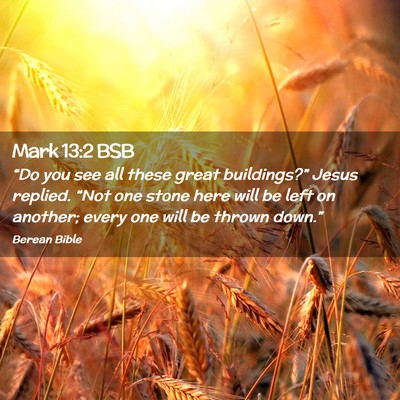 Picture 02 - Mark 13:2 BSB - “Do you see all these great buildings?” Jesus - Bible Verse Picture