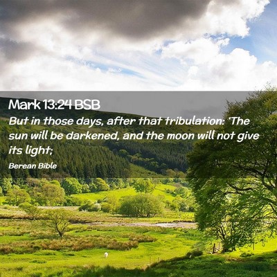 Picture 02 - Mark 13:24 BSB - But in those days, after that tribulation: ‘The - Bible Verse Picture