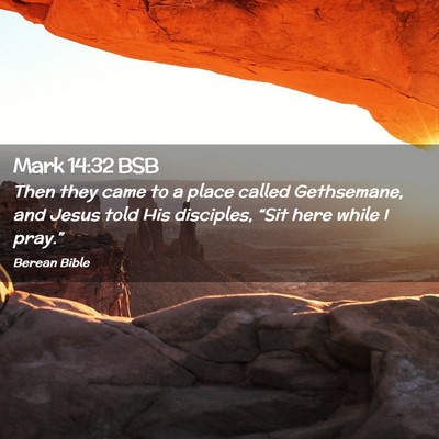 Picture 02 - Mark 14:32 BSB - Then they came to a place called Gethsemane, and - Bible Verse Picture