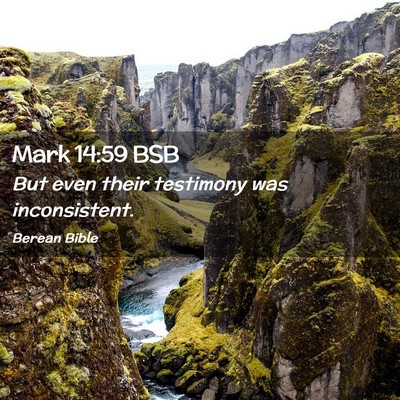 Picture 02 - Mark 14:59 BSB - But even their testimony was - Bible Verse Picture