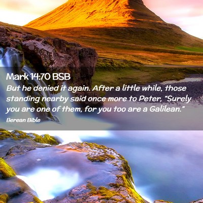 Picture 02 - Mark 14:70 BSB - But he denied it again. After a little while, - Bible Verse Picture